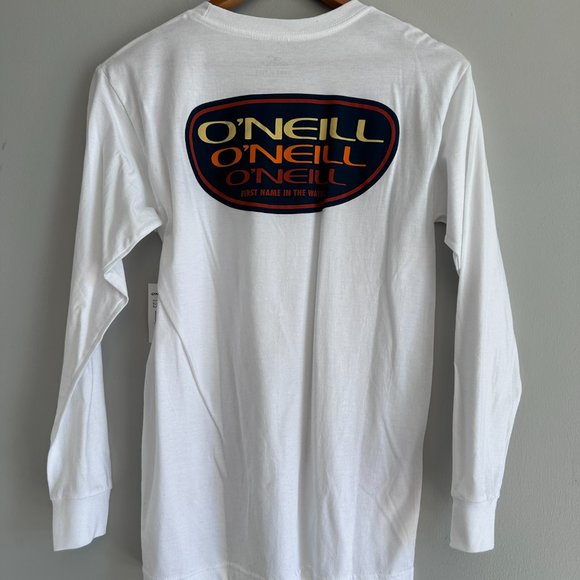 O'NEILL New Shirt Men's Small Long Sleeve Graphic T-Shirt White NWT Pullover - Picture 6 of 7